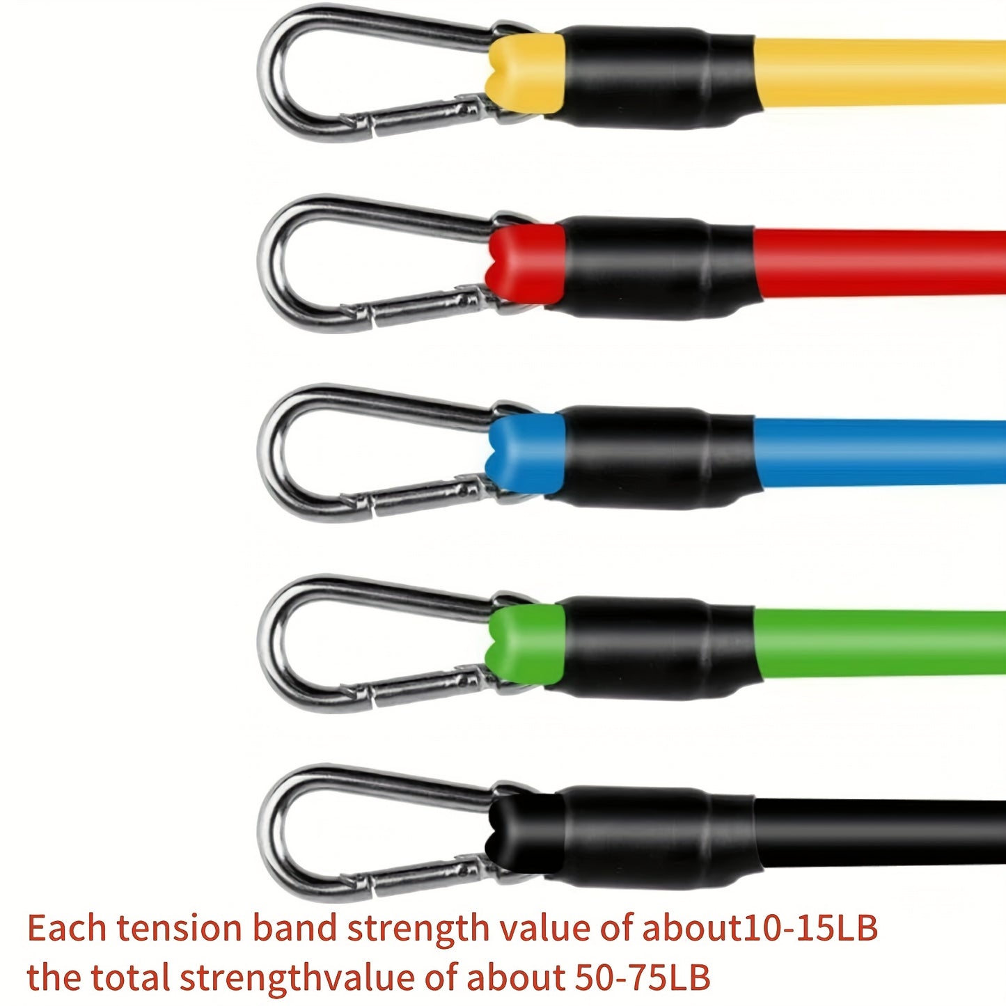 Including Door Anchor, Handle, Ankle Strap, Portable Bag | Durable And No Electricity, Family Fitness, Yoga, Pilates Necessary | Safety Metal Ring Reinforcement, Novice Friendly Professional Gym Accessories