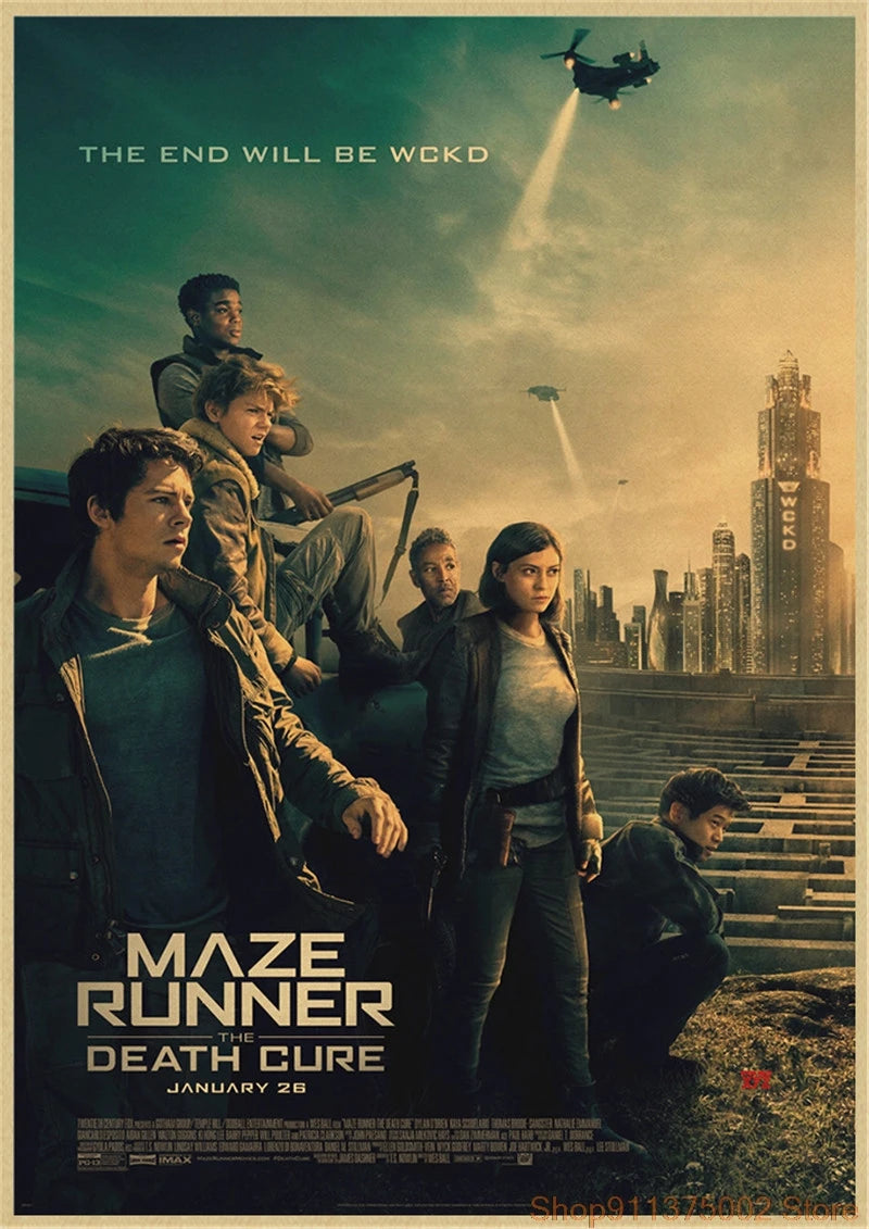 The Maze Runner Kraft Paper Movie Poster Wall Art Home Poster Print Modular For Living Room