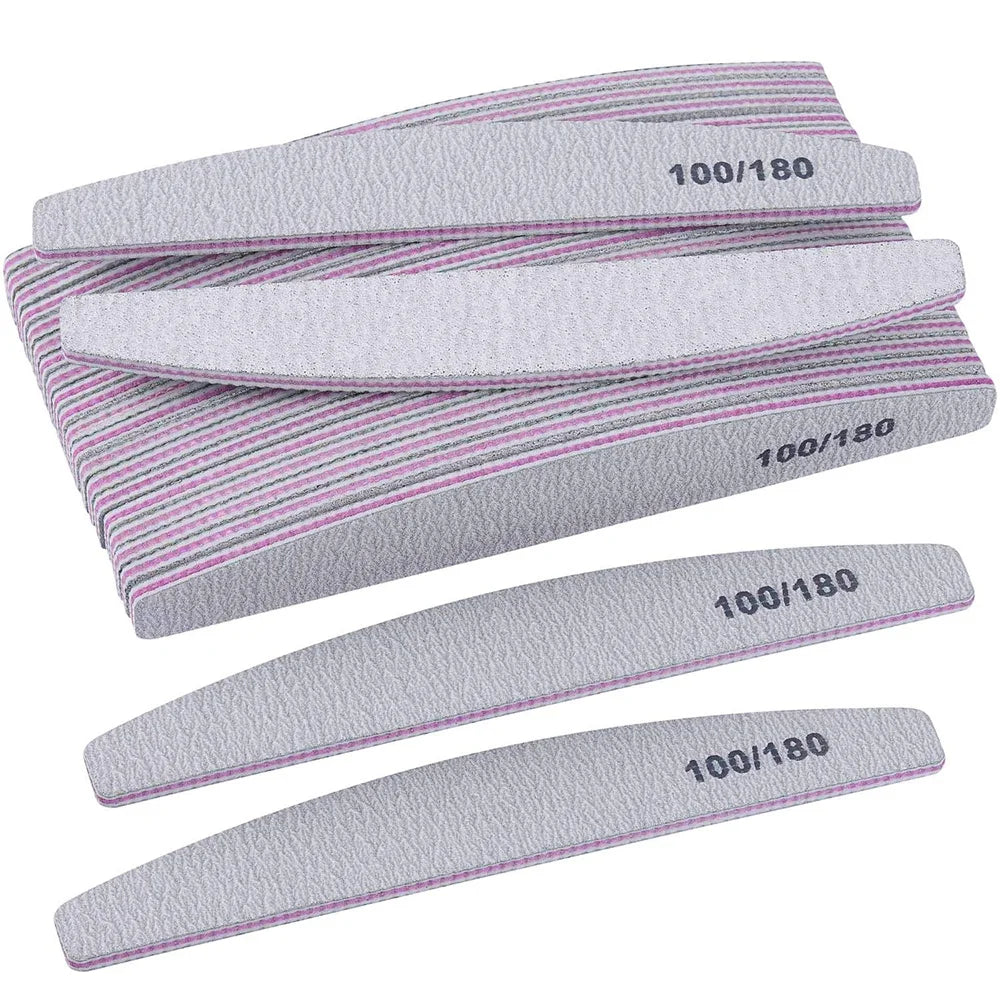 5Pcs/Lot Nail File Mix Color Limas 80/100 Grit Professional Sandpaper Cuticle Remover Buffer Files Manicure Tool Set