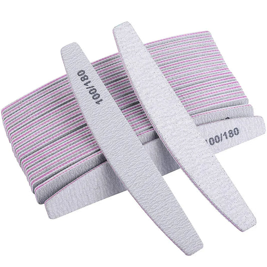 5Pcs/Lot Nail File Mix Color Limas 80/100 Grit Professional Sandpaper Cuticle Remover Buffer Files Manicure Tool Set