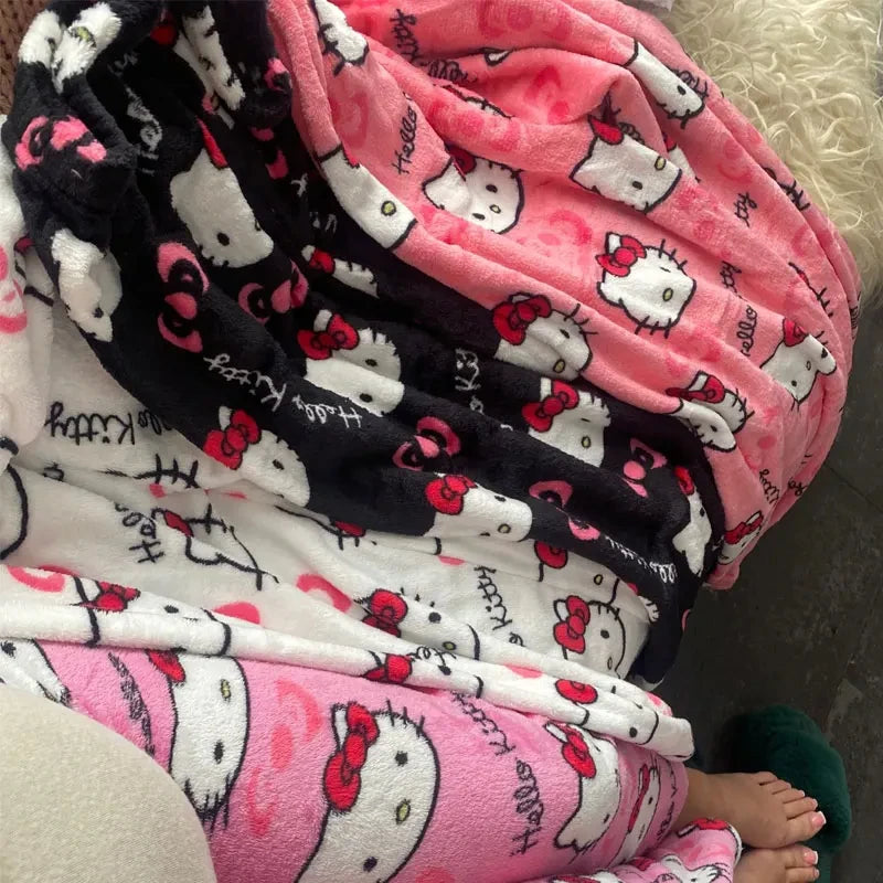 Y2K Hello Kitty Pajamas Pants Sanrio Anime Women's Pajama Pants Cartoon Couple Home Sleepwear Trousers Leisure Home Clothing