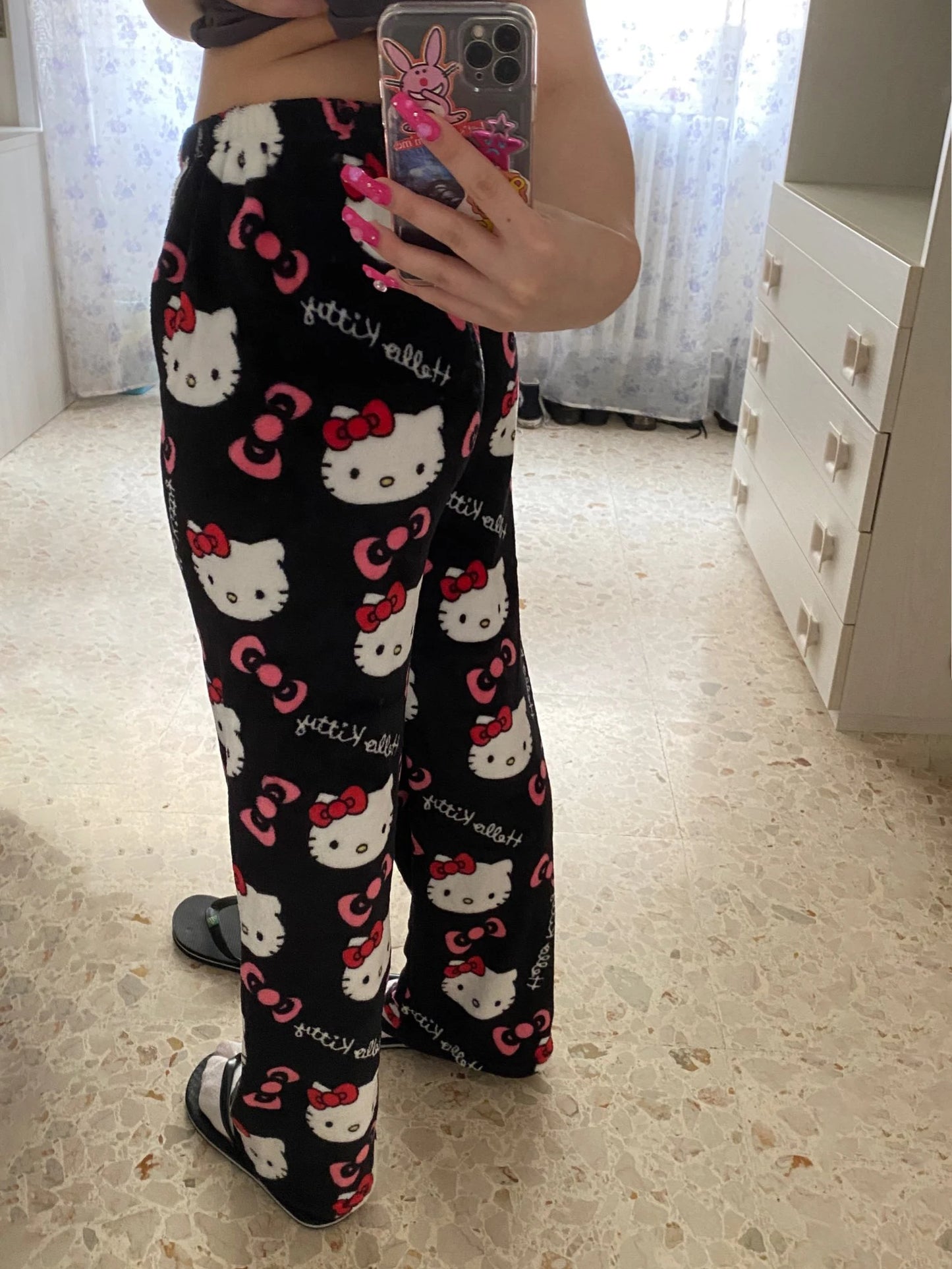 Y2K Hello Kitty Pajamas Pants Sanrio Anime Women's Pajama Pants Cartoon Couple Home Sleepwear Trousers Leisure Home Clothing