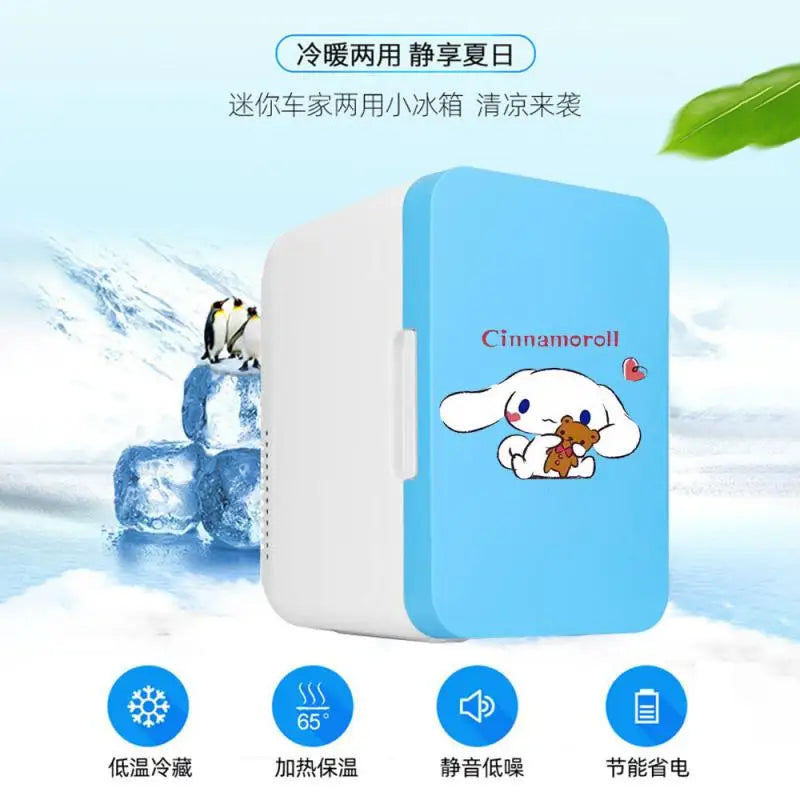 8L 12V Car Refrigerator Hello Kitty Cinnamoroll Mini Freezer Car Freezer Cooler Warmer Fridge Portable Traveli Cebox Household