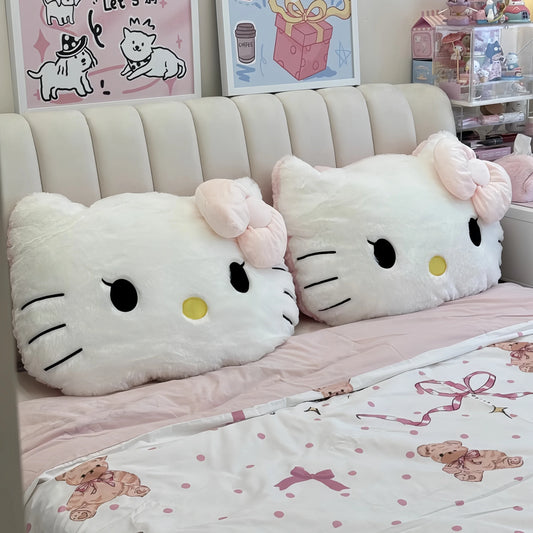 Sanrio Cuddly Hello Kitty Back Cushion Soft Cartoon Pillow Sofa Bed Bay Window Home Decor Pillow Hug Plushies Xmas Gift For Girl