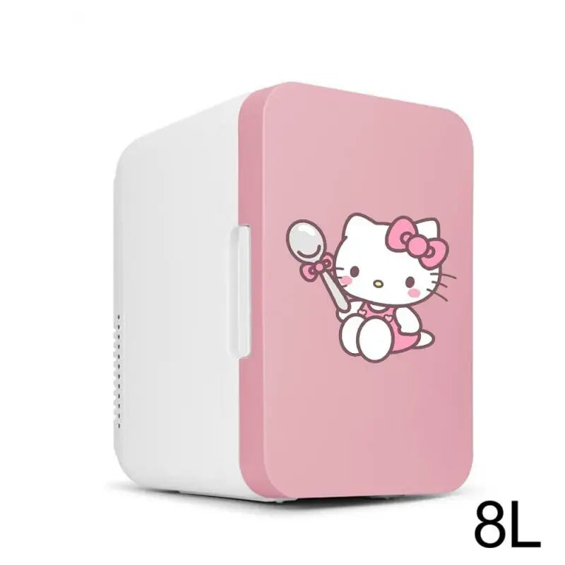 8L 12V Car Refrigerator Hello Kitty Cinnamoroll Mini Freezer Car Freezer Cooler Warmer Fridge Portable Traveli Cebox Household