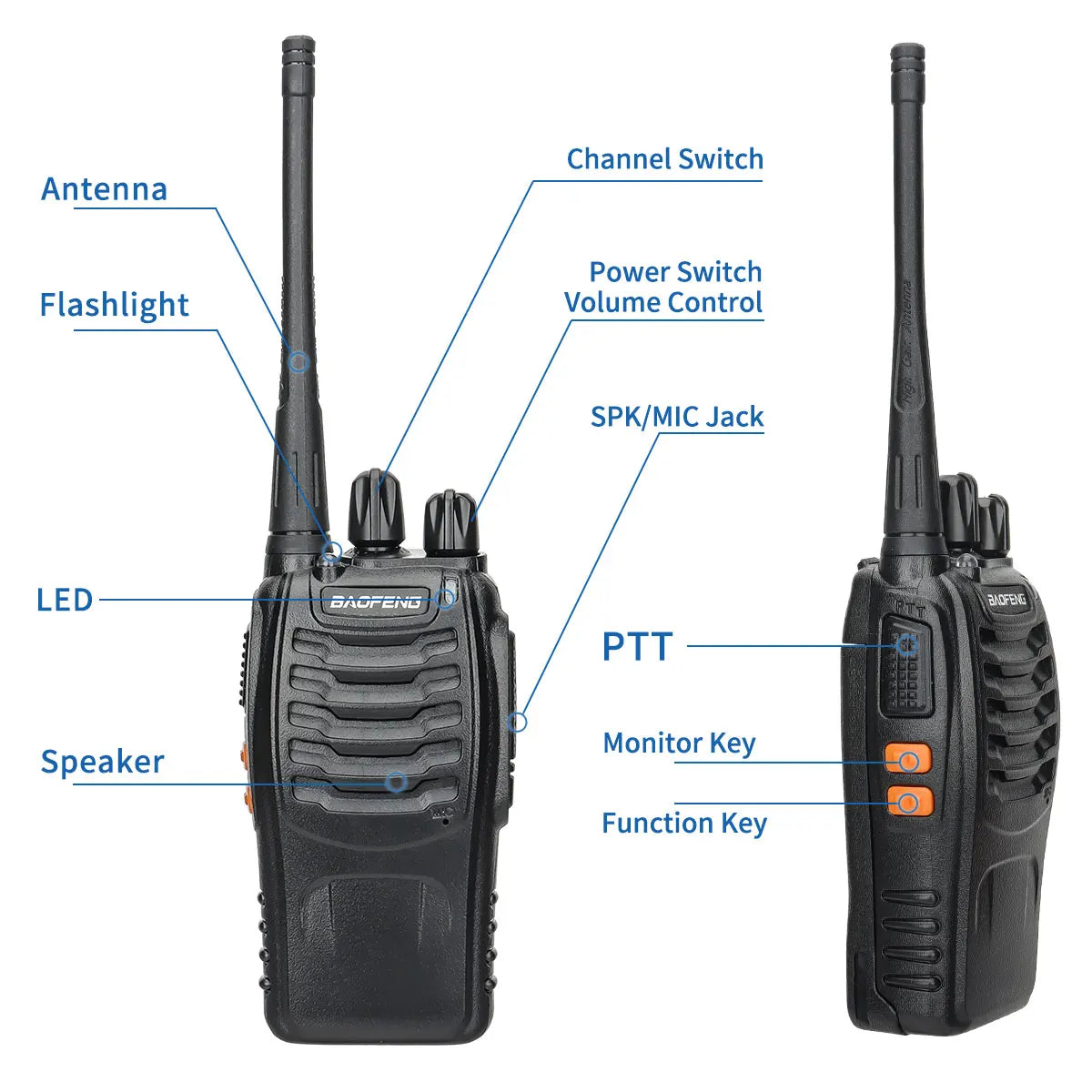 2/4PCS Baofeng BF-888S Pro Walkie Talkie Wireless Copy Frequency Long Range Portable Upgrade BF 888S Ham Two Way Radio Hunting