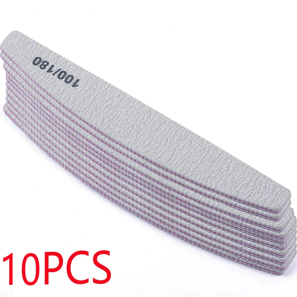 5Pcs/Lot Nail File Mix Color Limas 80/100 Grit Professional Sandpaper Cuticle Remover Buffer Files Manicure Tool Set