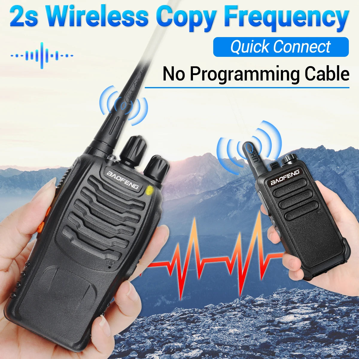 2/4PCS Baofeng BF-888S Pro Walkie Talkie Wireless Copy Frequency Long Range Portable Upgrade BF 888S Ham Two Way Radio Hunting