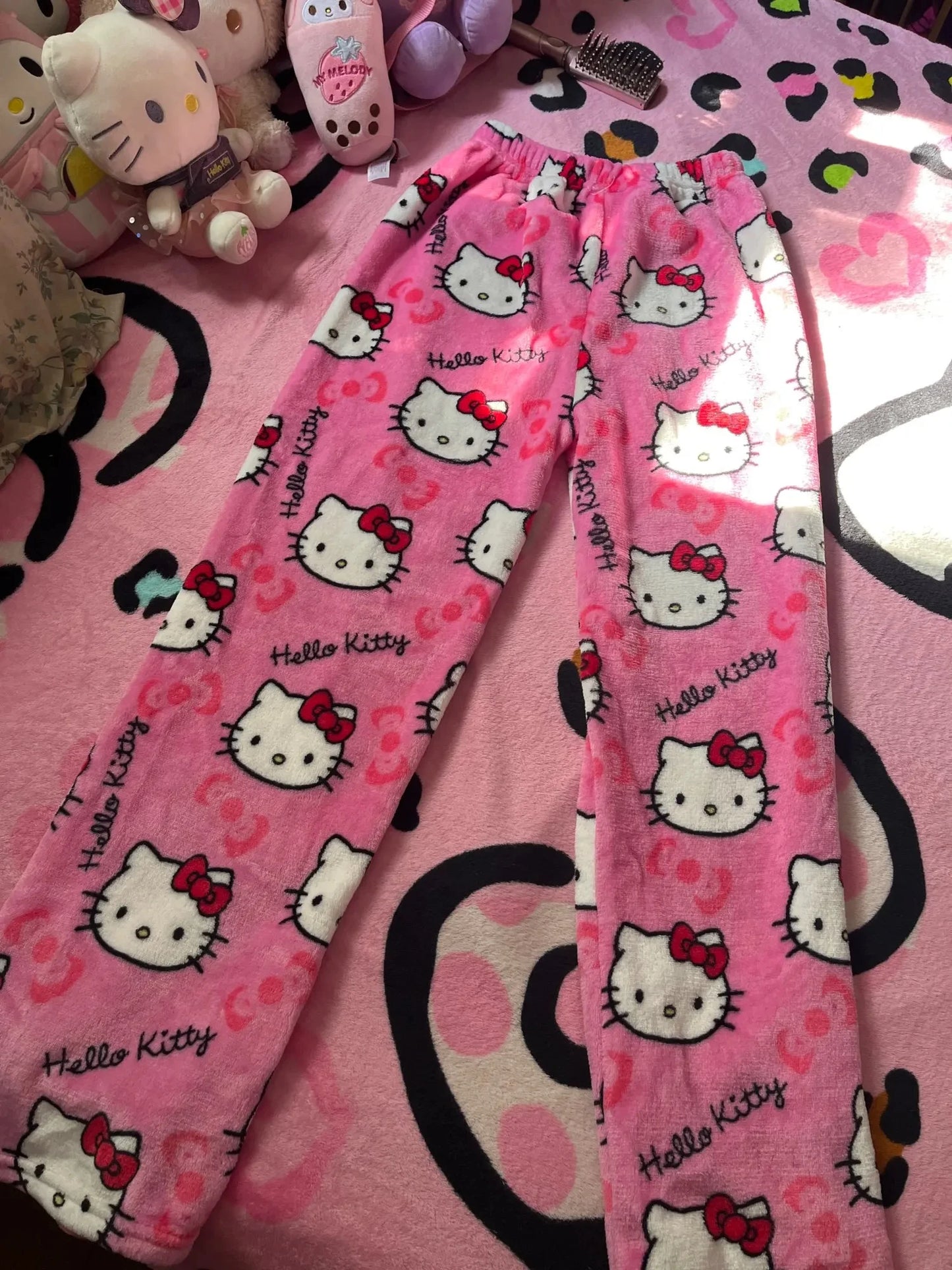 Y2K Hello Kitty Pajamas Pants Sanrio Anime Women's Pajama Pants Cartoon Couple Home Sleepwear Trousers Leisure Home Clothing