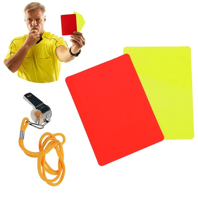 Soccer Referee Whistle Red and Yellow Card Tools Professional Football Soccer Ball Match Referee Kit Outdoor Survival Equipment