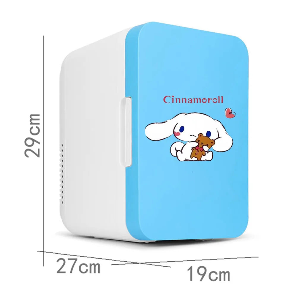 8L 12V Car Refrigerator Hello Kitty Cinnamoroll Mini Freezer Car Freezer Cooler Warmer Fridge Portable Traveli Cebox Household